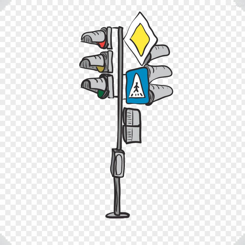 Hand-painted Traffic Lights Light Drawing Photography Illustration PNG