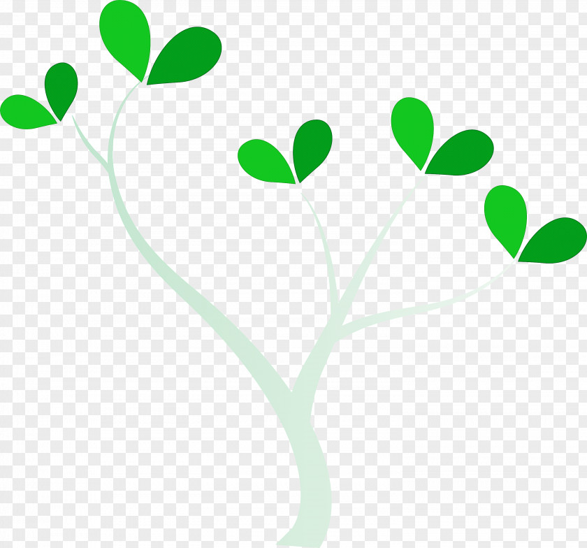 Green Leaf Plant Flower Stem PNG