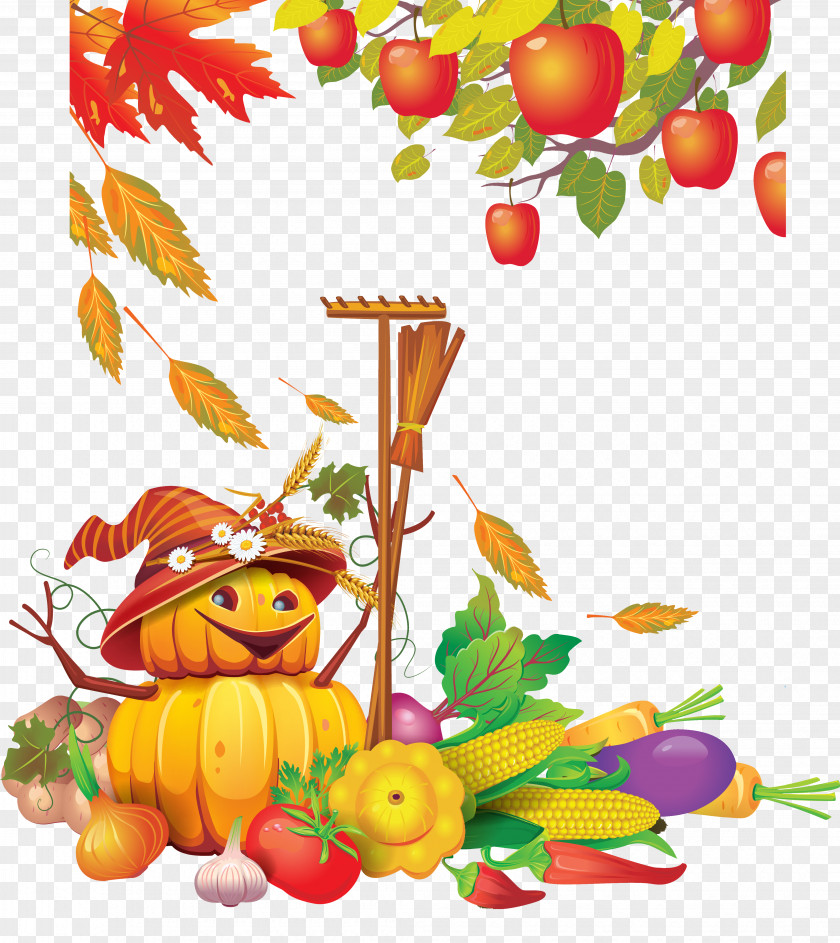 Thanks Giving Autumn Vegetable Harvest Clip Art PNG