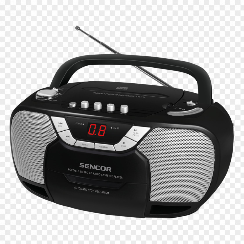 Audio Cassette CD Player Boombox Compact Disc Radio Stereophonic Sound PNG