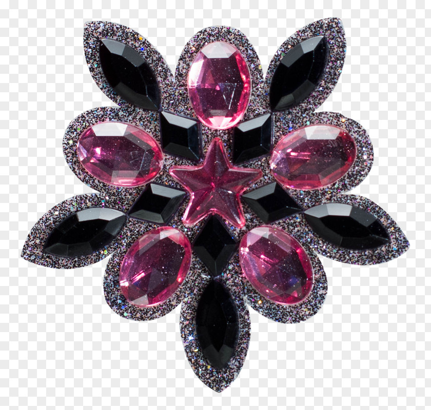 Gemstone Brooch Pink M PNG
