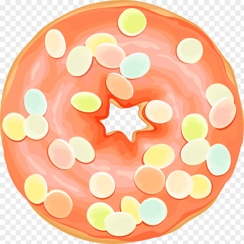 Orange Delicious Donut Doughnut Glaze Dessert Sprinkles PNG