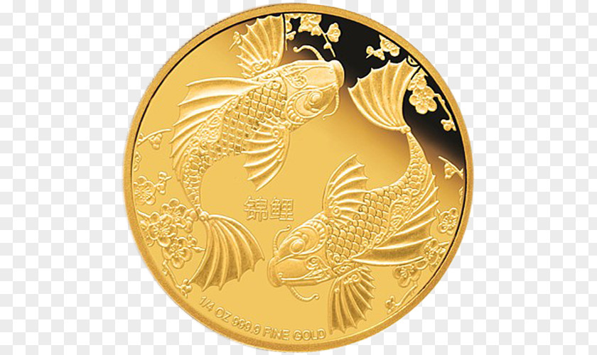 Coin Vadodara Gold Circle Fish PNG