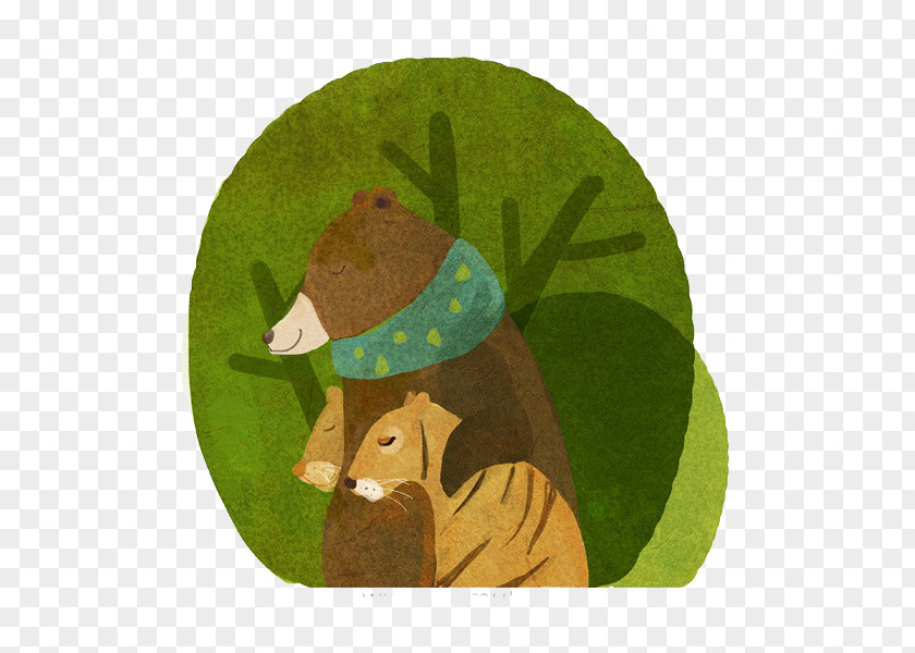 Forest Bear Drawing Illustration PNG