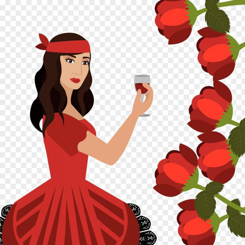Cartoon Woman Flower Photography Royalty-free Illustration PNG