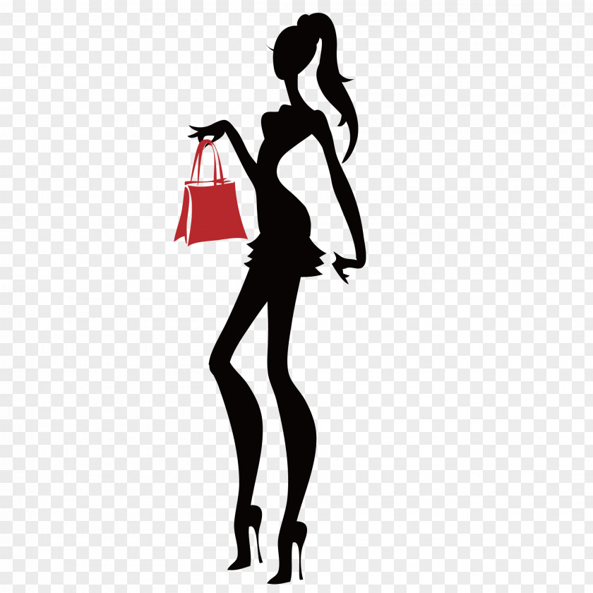 Fashion Logo Boutique Illustration PNG Illustration, shopping girl silhouette, silhouette of female clipart PNG