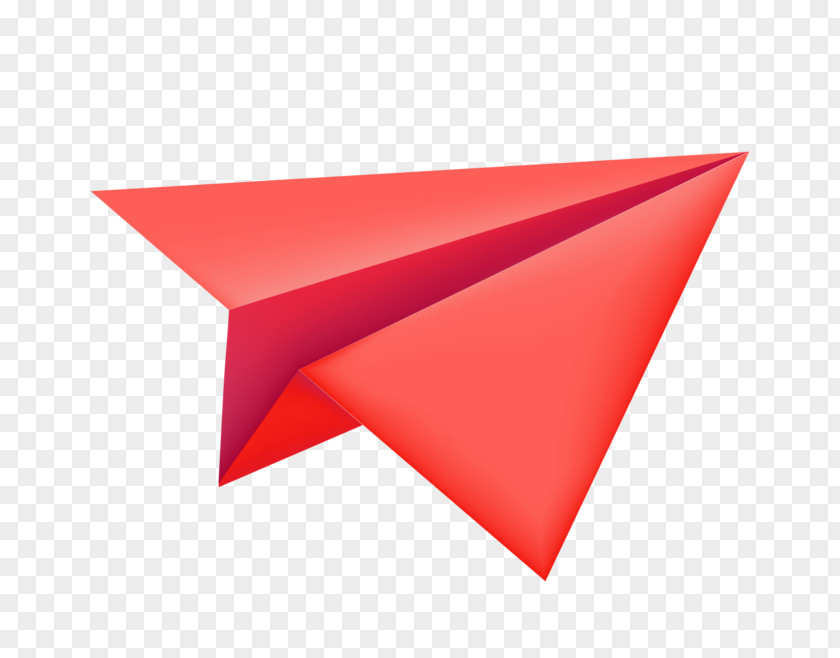 Red Paper Airplane Plane PNG