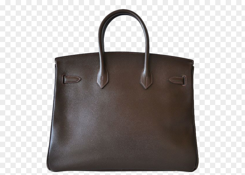 Bag Tote Leather Brown PNG