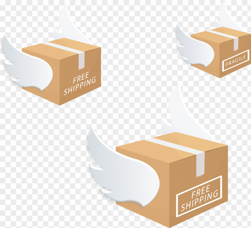 Box Wings Paper Freight Transport Magento PNG