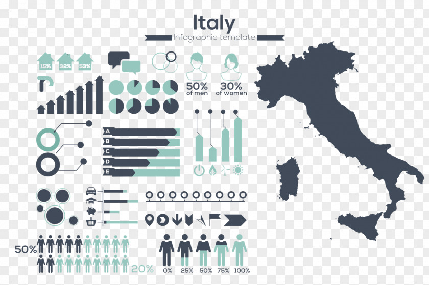 Information Of Italy Vector Map PNG