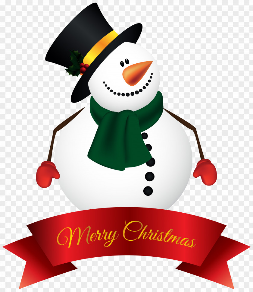 Snowman Banner Clipart Image Santa Claus Christmas Clip Art PNG