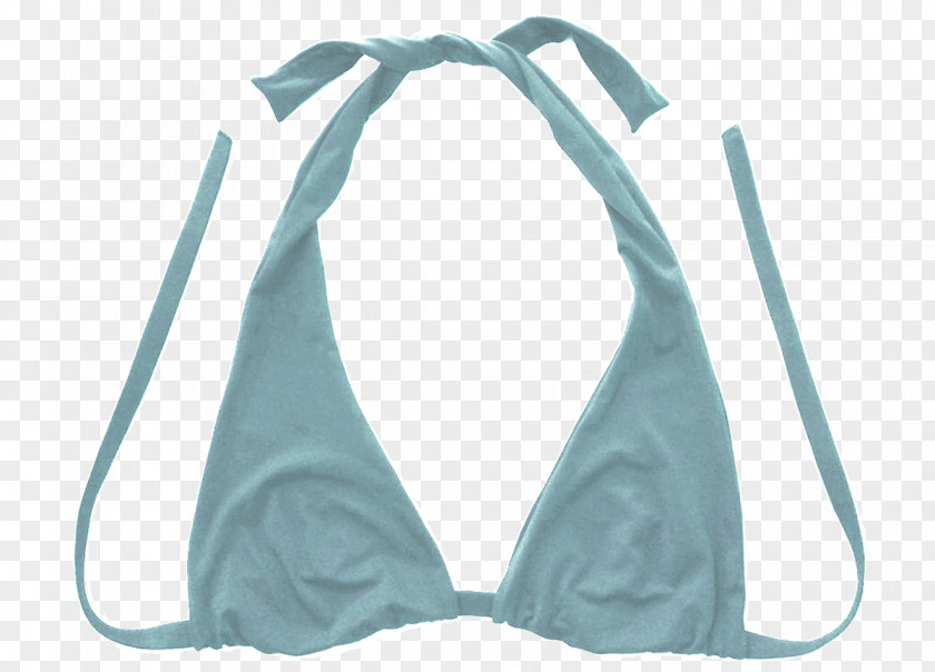 Transparent Strap Padded Bra Turquoise PNG