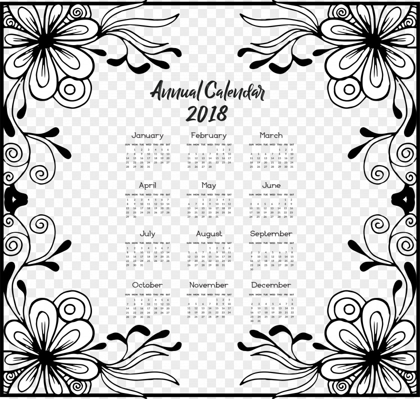 Vintage 2018 Calendar Google Euclidean Vector Template Download PNG