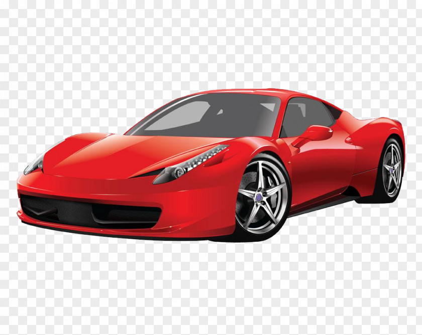 Red Cartoon Car Rental Material Free To Pull Ferrari F430 Sports 458 Speciale PNG