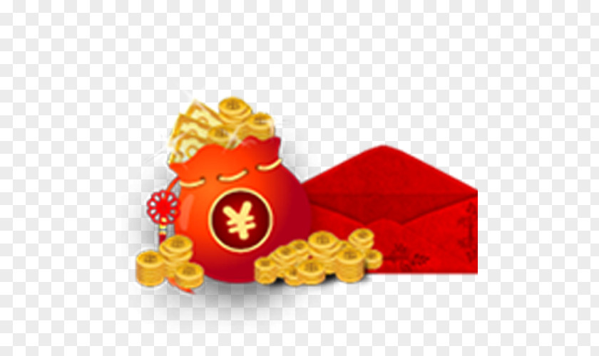 Gold Red Envelope WeChat Chinese New Year Coupon PNG
