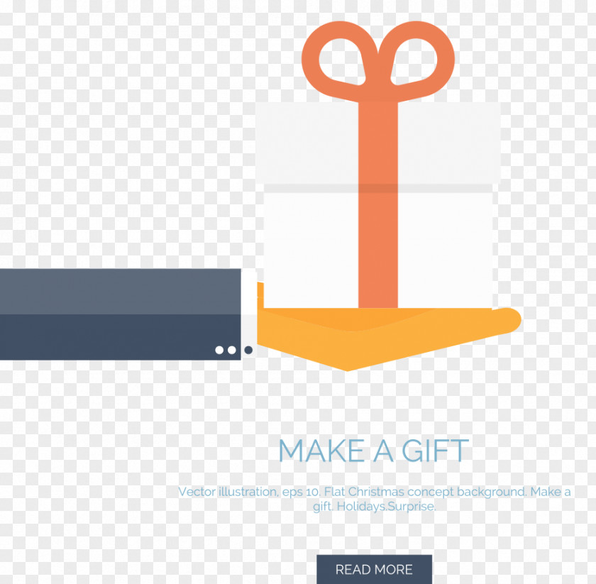 Holding Gift Flat Design PNG
