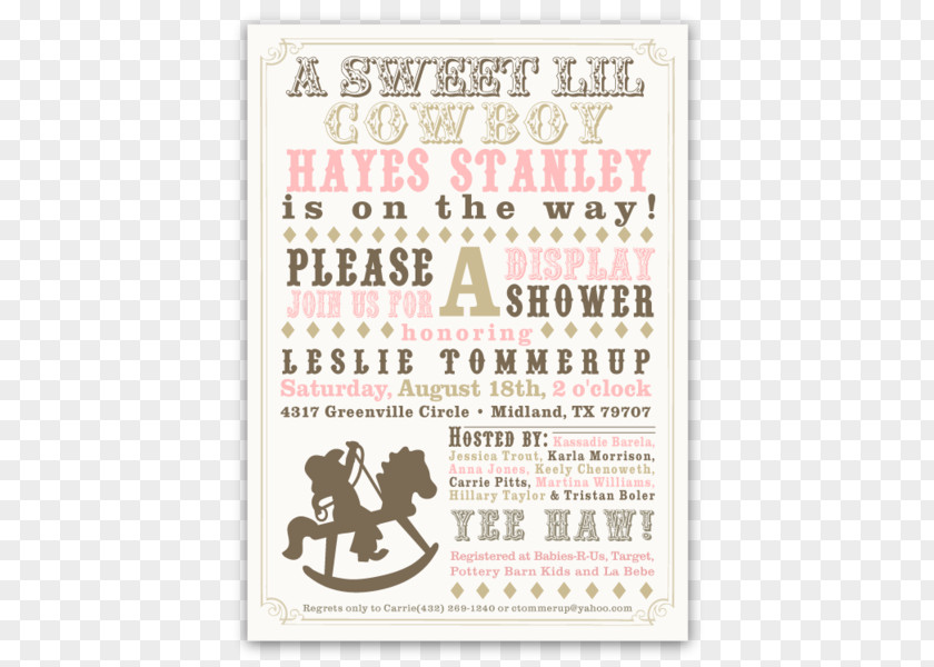 Horse Wedding Invitation Baby Shower Party Infant PNG