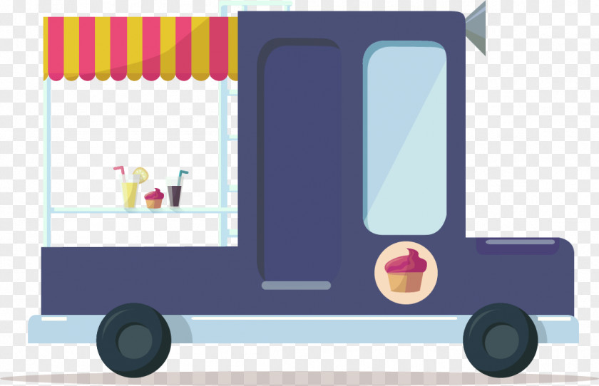 Vector Hand-painted Food Truck PNG
