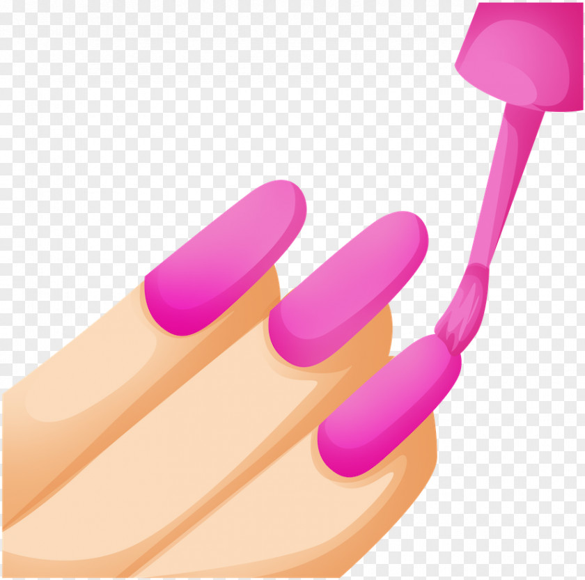Nail Care Magenta Brush Background PNG