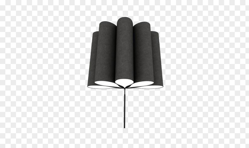 Black Roll Table Lamp Paper Electric Light Lighting PNG