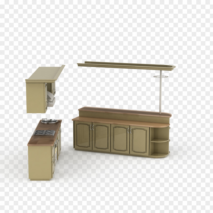 Brown Open Kitchen Equipment 3D Computer Graphics Wall PNG