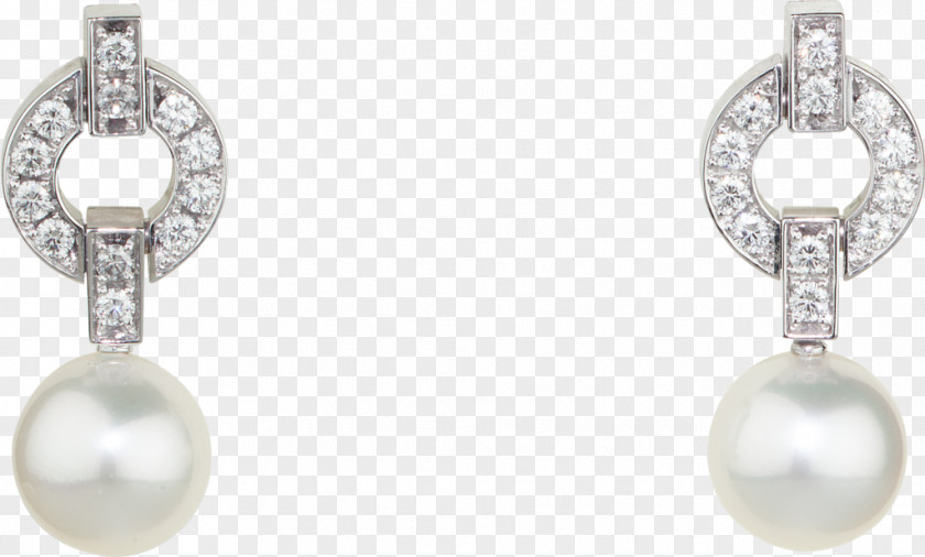 Jewellery Pearl Earring Cartier Diamond PNG