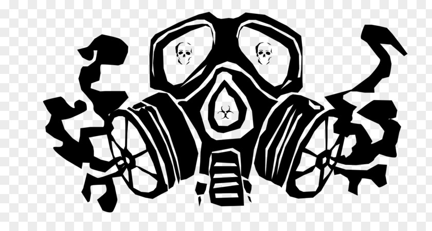 Graffiti Spray Stencil Drawing Gas Mask PNG