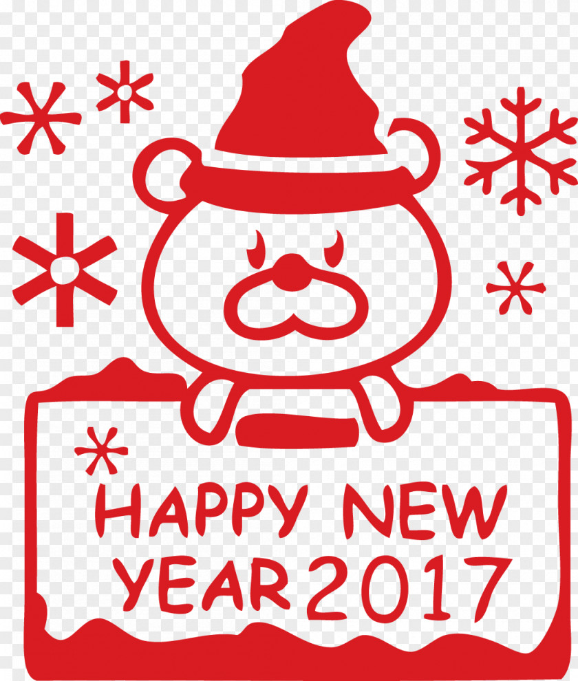 Santa Claus New Year Vector Material Chinese Sticker PNG