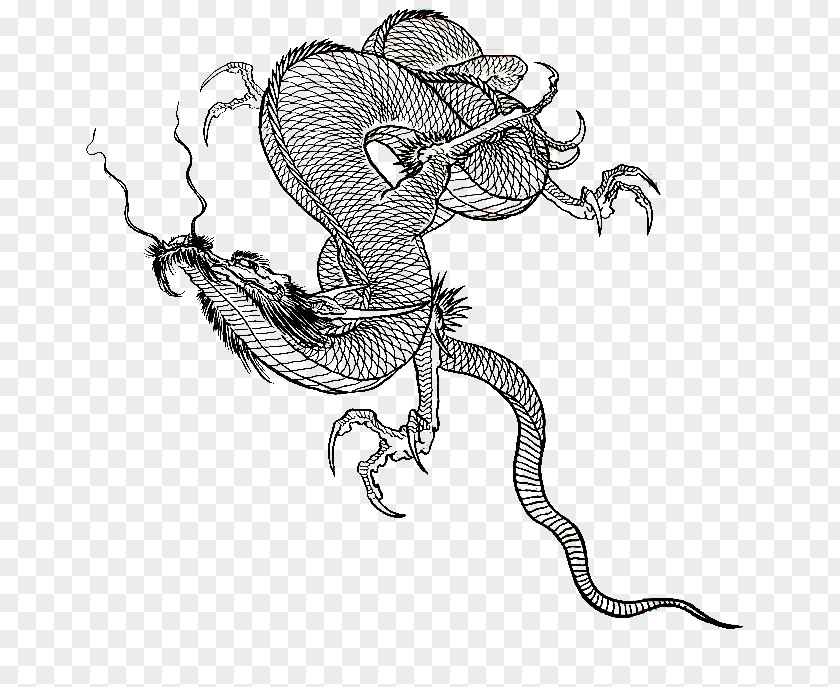 Painting Serpent Black And White Drawing Dragon PNG