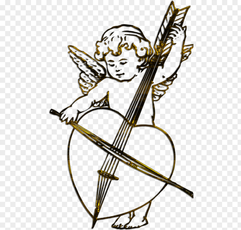 Angel Cello Cherub Drawing Cupid Sketch PNG