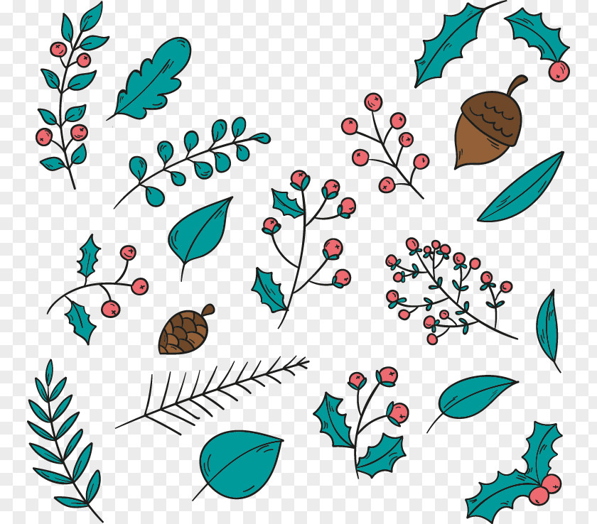 Flat Winter Flowers Petal Clip Art PNG