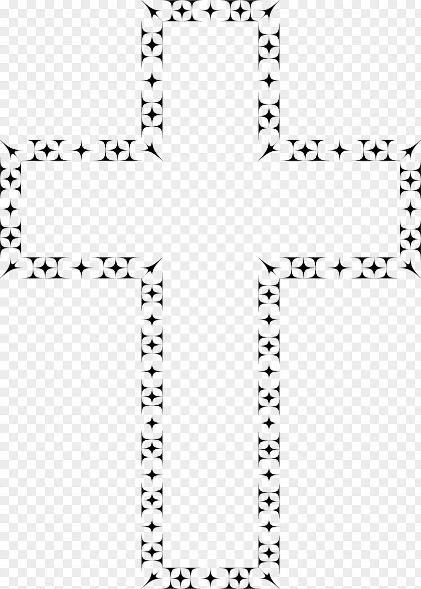 Christian Cross Black And White PNG
