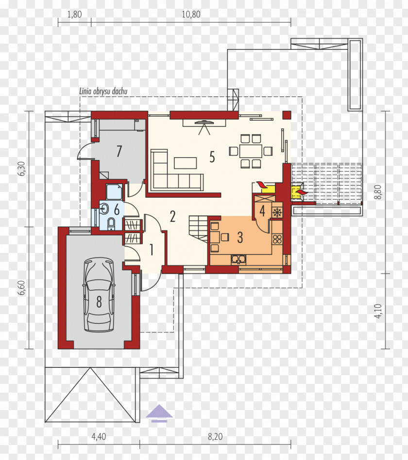 Design Floor Plan House Gable Roof PNG