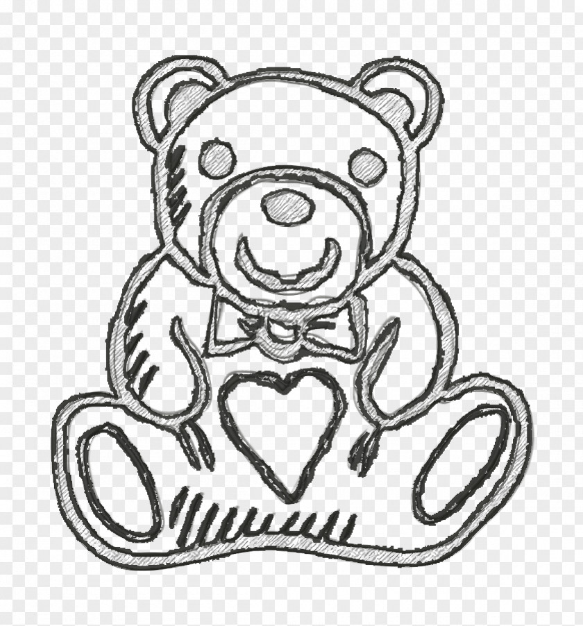 Hand Drawn Love Elements Icon Teddy Bear Animals PNG