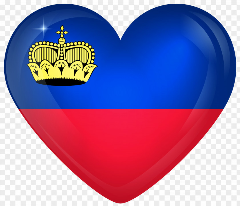 Heart Flag Of Liechtenstein Lapel Pin Cobalt Blue PNG