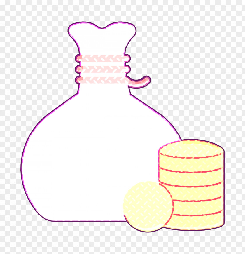 Magenta Bottle Money Icon Business Rich PNG