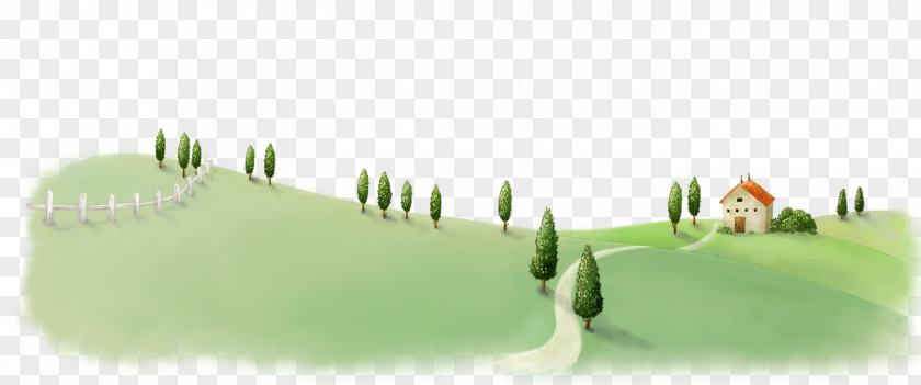 Open Field Animation Landscape Cartoon Wallpaper PNG