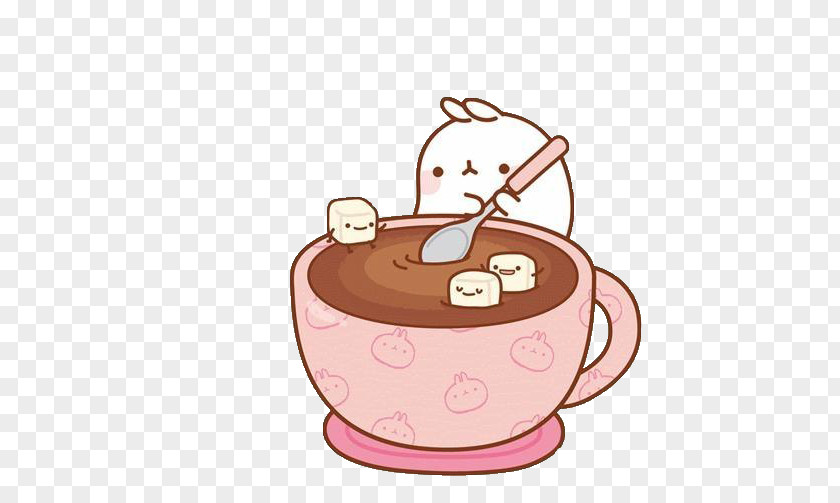 Tea Time Hot Chocolate Kavaii Pudding Brownie Cupcake PNG