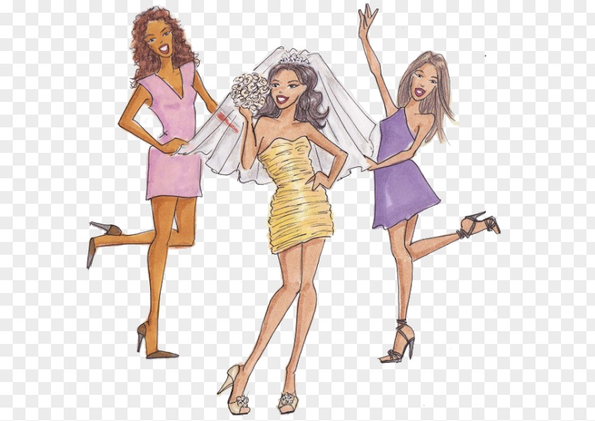 Bridesmaids Bride Cartoon Wedding PNG