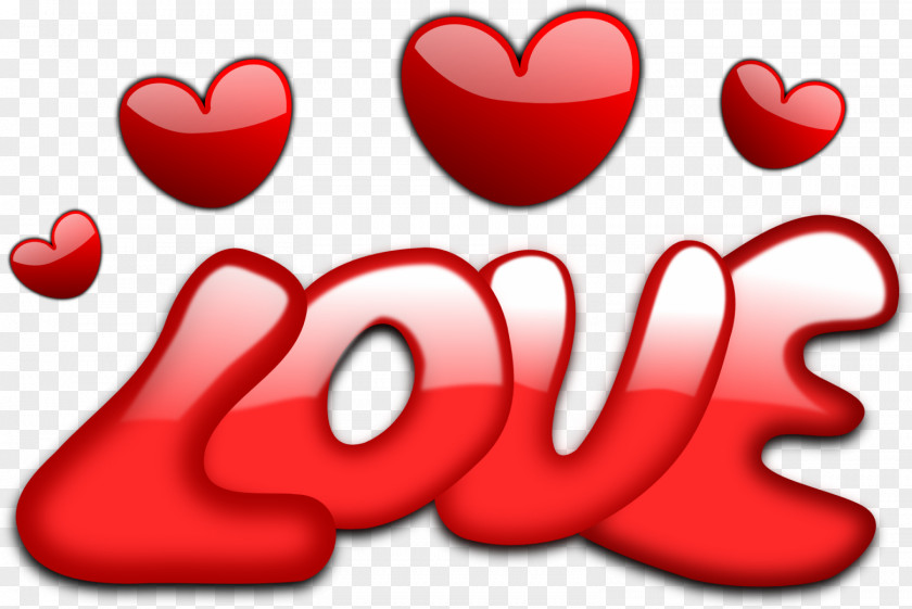 Lovely Text Love Heart Clip Art PNG