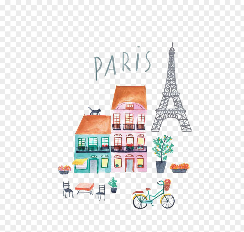 Paris Eiffel Tower Drawing Illustration PNG