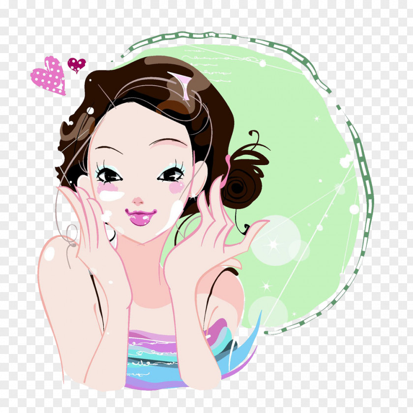 Sunscreen Skin Care Face Cosmetics PNG care Cosmetics, Girl makeup, brown haired female cartoon character clipart PNG
