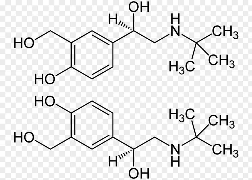 Formula Albuterol Enantiomer Terbutaline Beta2-adrenergic Agonist Pharmaceutical Drug PNG