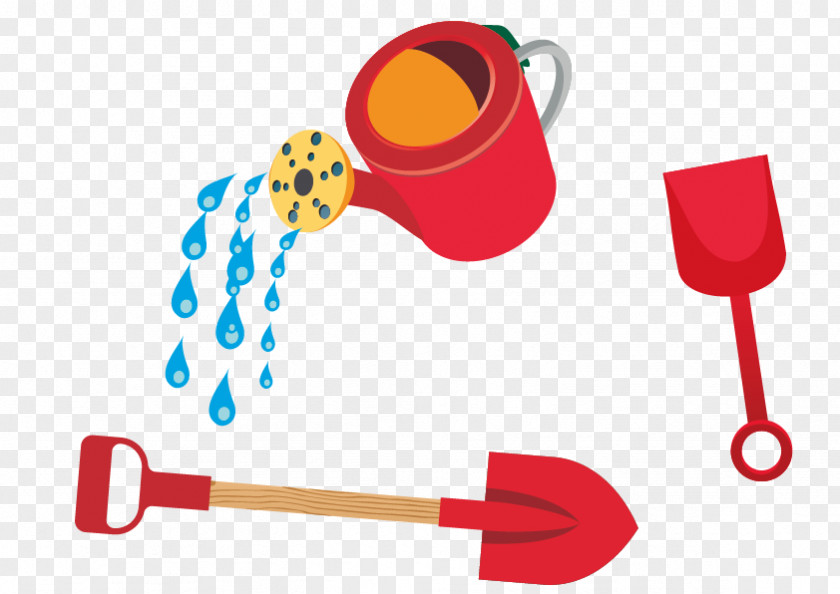 Vector Watering Shovel Cartoon Flower PNG