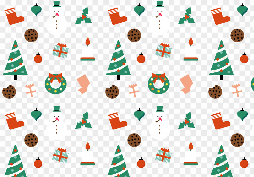 Cartoon Christmas Tree Pattern Material Ornament Clip Art PNG
