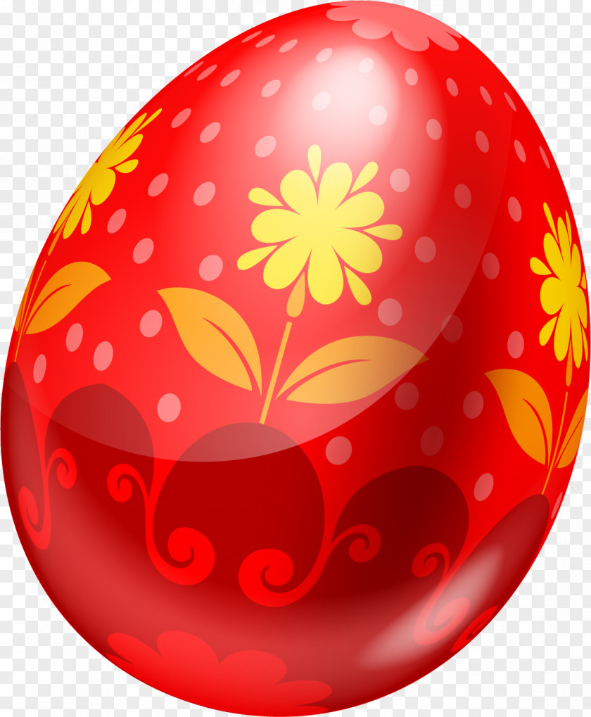 Hand Painted Red Eggs Light Color PNG