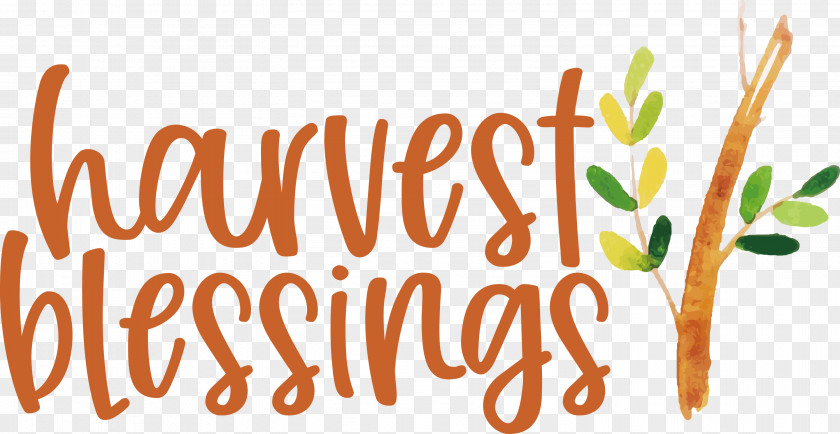 HARVEST BLESSINGS Thanksgiving Autumn PNG