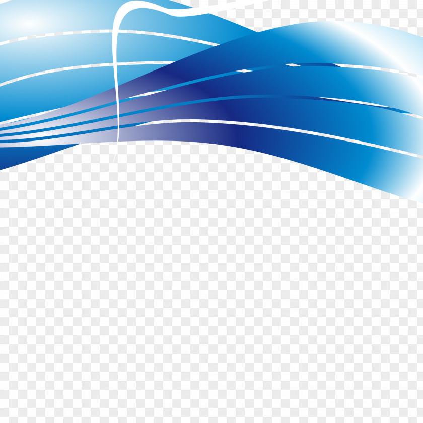 Blue Dynamic Curve Background Vector Line PNG