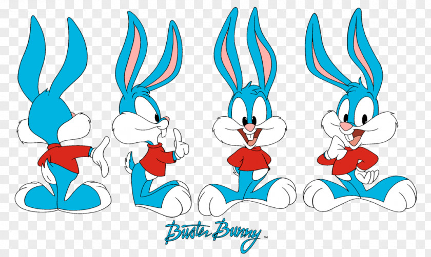Buster Bunny Cartoon Model Sheet PNG