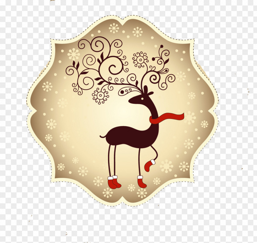 Free Christmas Reindeer Border Buckle Material Card Greeting E-card PNG